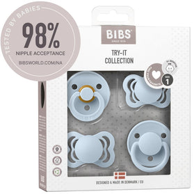 BIBS Try-it-Collection Nipple Try Pack Baby blue size 1 - 4pcs