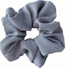 Haarspullen Scrunchie Geruit - Donkerblauw/wit