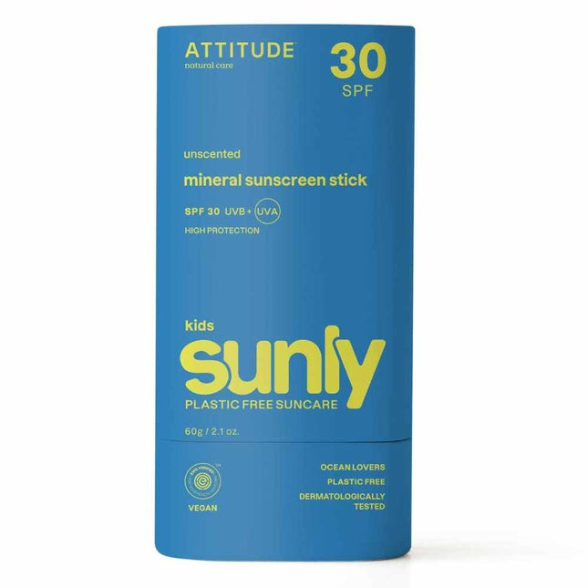 Attitude Sunly Zonnebrand SPF 30 Plastic Free - 60gr
