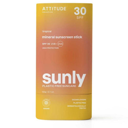 Attitude Sunly zonnebrandstick SPF30 tropisch - 60gr.