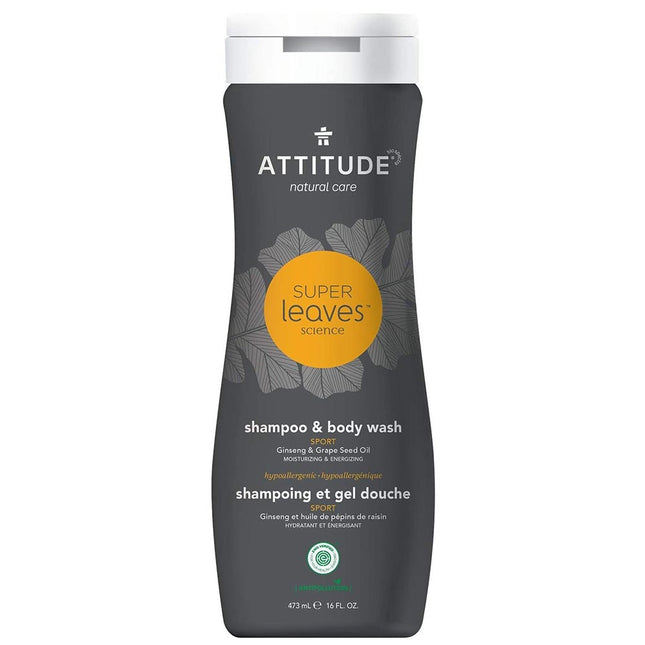 Attitude Super Leaves 2in1 Sport Shampoo & Body Wash - 473ml