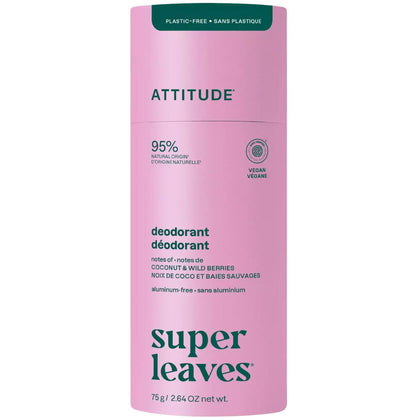 Attitude Super Leaves Natural Deodorant Coconut & Wild Berries - 75gr