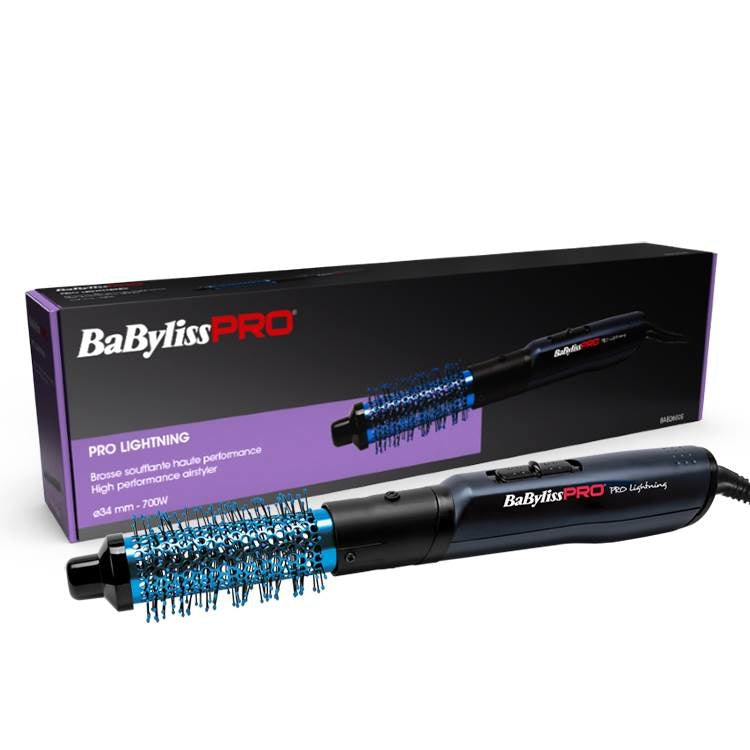 Blue Lightning Airstyler Curling Brush 34mm