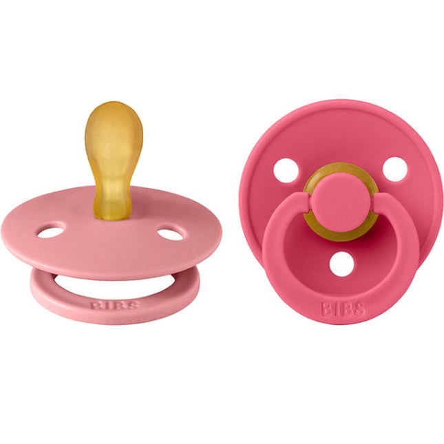 BIBS Colour 2 Pack - Dusty Pink/Coral Spenen Symmetrical