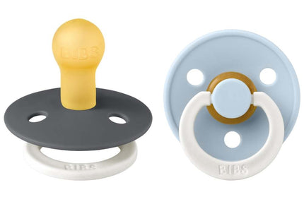 BIBS Colour 2 Pack - Iron/Baby Blue NIGHT Spenen