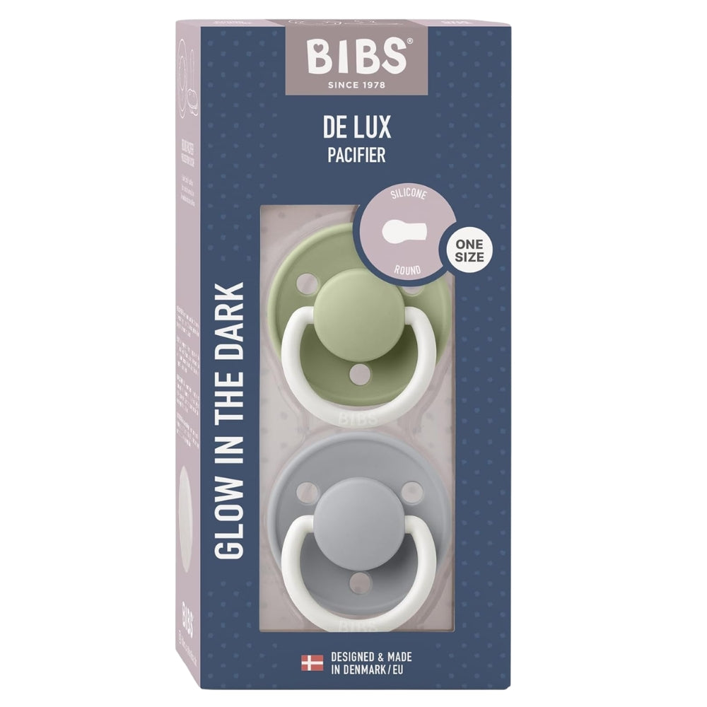 BIBS De Lux 2 Pack Sage/Cloud Spenen - Round