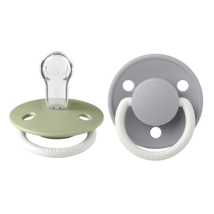 BIBS De Lux 2 Pack Sage/Cloud Spenen - Round