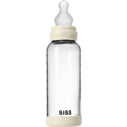BIBS Glass Baby Bottle Round Siliconen Medium Flow - 240ml