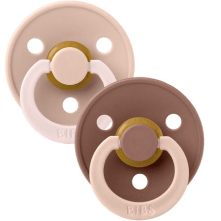 BIBS Studio Fushion  Round Natural Rubber Blush/Woodchuck - 2pcs