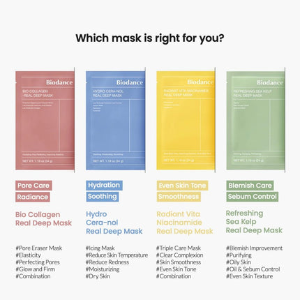 Biodance Refreshing Sea Kelp Real Deep Mask - 4pcs