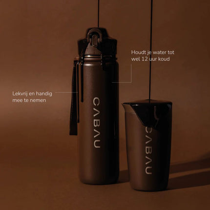 Cabau Lifestyle Bloom Brown Duo: Cup + Bottle - 870+360ml