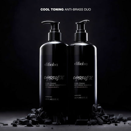 Difiaba Charcolite Cool Toning Anti-Brass Duo Set - 2x250ml
