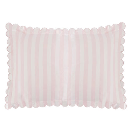 Dore & Rose Scallop Edge Pillowcase Pink/White Stripe - 60x70cm