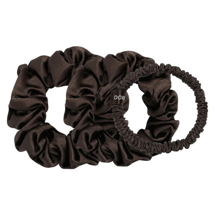 Dore & Rose Scrunchie Set Brown - 1/2/3cm