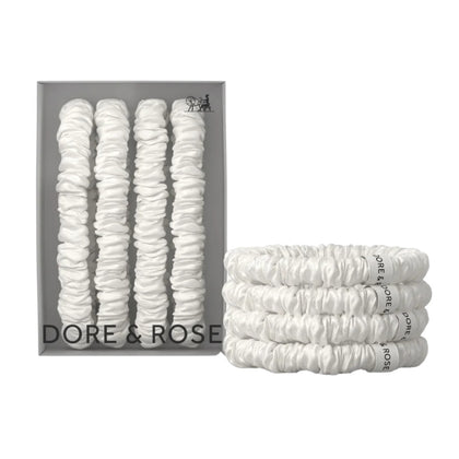 Dore & Rose Scrunchie Set White - 4x1cm