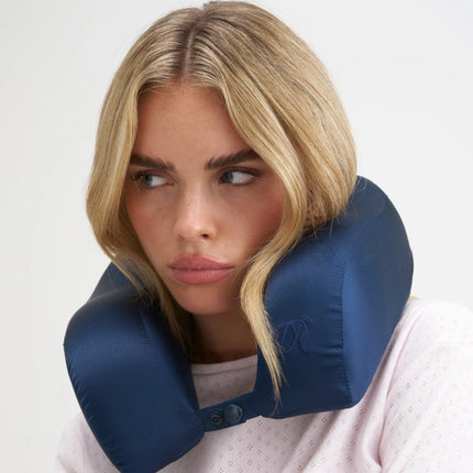 Dore & Rose Silk Travel Pillow - Navy Blue