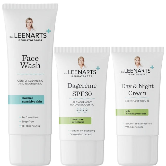 Drs Leenarts Normal/Sensitive Skincare Routine Set - 2x50+100ml