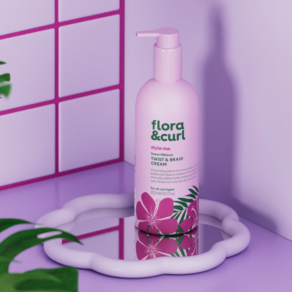 Flora & Curl Style Me Twist & Braid Cream Sweet Hibiscus - 300ml