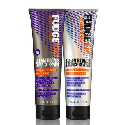 Fudge Clean Blonde Damage Rewind Violet Duo Pack - 2X250ml