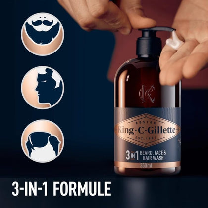 Gillette King C. Gillette Beard and Face Cleanser - 350ml