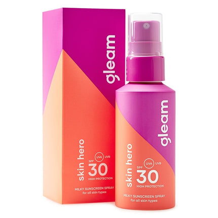 Gleam Milky Sunscreen Spray SPF 30 Skin Hero
