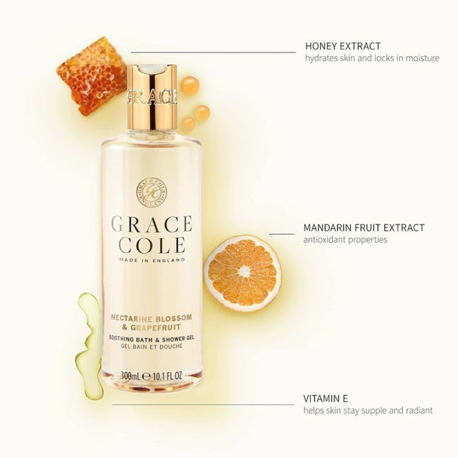 Grace Cole Nectarine Blossom & Grapefruit Bath & Shower Gel - 300ml