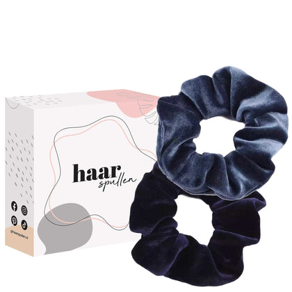 Haarspullen All About The Blues Scrunchie Duo Set - Dark Blue & Navy Blue