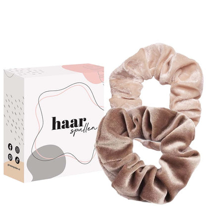 Haarspullen All About The Nudes Scrunchie Duo Set - Beige & Lichtbruin