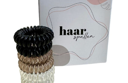 Haarspullen Haarelastiekjes spiraal multicolor - 6 st