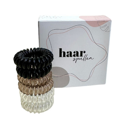 Haarspullen Haarelastiekjes spiraal multicolor - 6 st