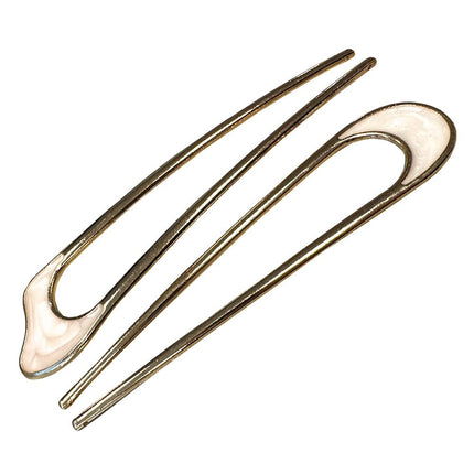 Haarspullen Hairpin Goud Parelmoer - 2st