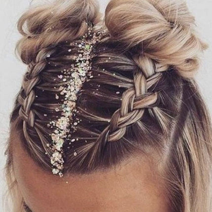 Haarspullen Holografische Chunky Glitter Gel - Wit