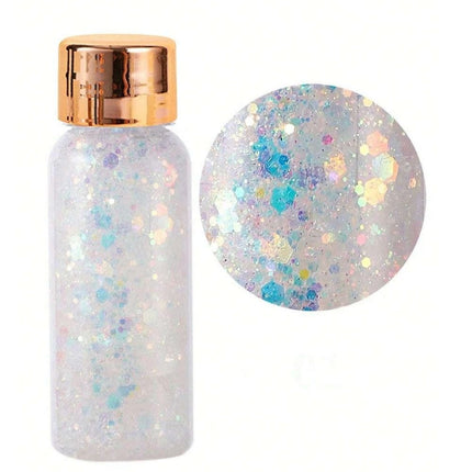 Haarspullen Holografische Chunky Glitter Gel - Wit