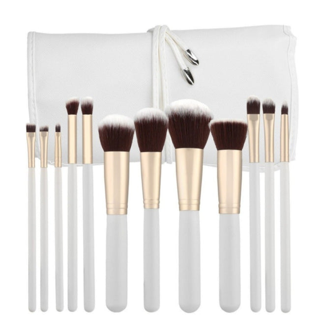 Haarspullen Luxe Make-up Brush Set Wit - 12 pcs