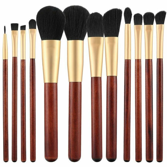 Haarspullen Make-Up Brush Set Hout - 12st