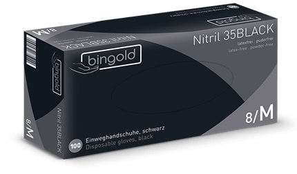 Haarspullen Nitrile Handschoen Zwart Poeder/Latex vrij - 100stuks