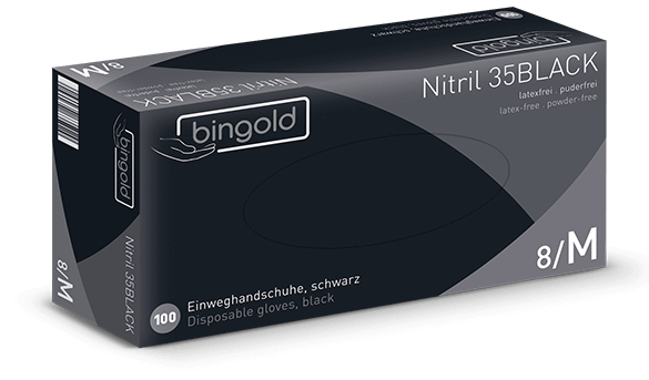 Haarspullen Nitrile Handschoen Zwart Poeder/Latex vrij - 100stuks