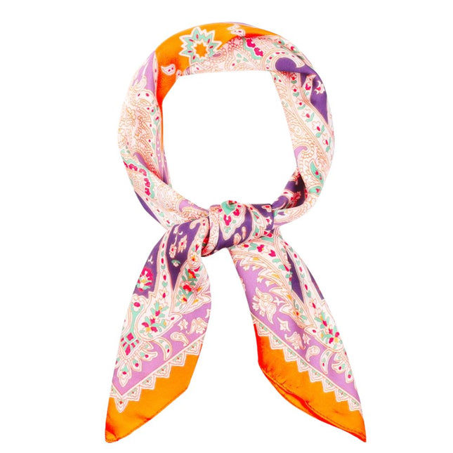 Haarspullen Oranje Sjaaltje Bloemenprint