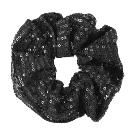 Haarspullen Pailletten Scrunchie Zwart