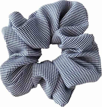 Haarspullen Scrunchie Geruit - Donkerblauw/wit