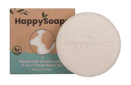 HappySoaps 3-in-1 Travel Wash Bar - Beach Breeze - 40g