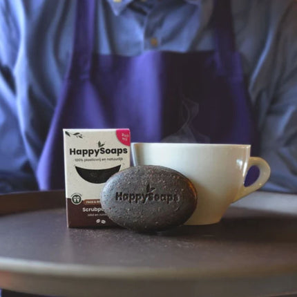 HappySoaps Face & Body Scrub Bar Scrubpuccino - 70gr