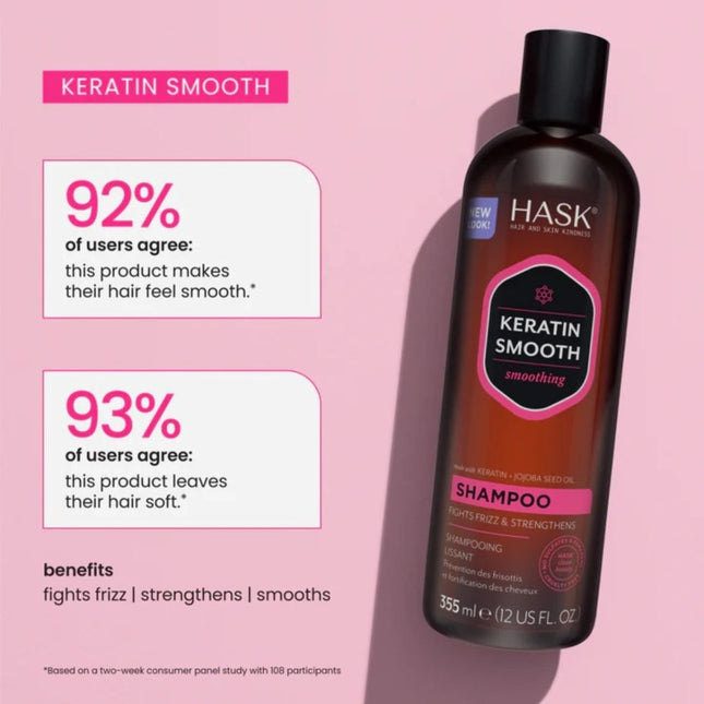 HASK Keratin Smoothing Shampoo - 355ml