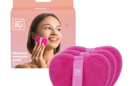 ilu Reusable Makeup Remover Pads Pink - 3pcs