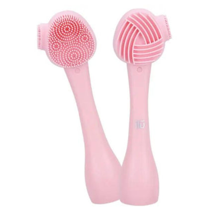 ilu Silicone Face Cleansing Brush Multi-Textured - Pink