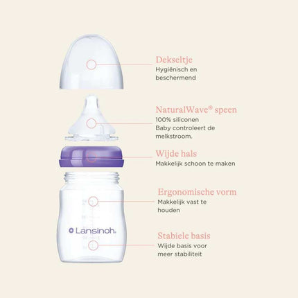 Lansinoh NaturalWave Babyfles - 160 ml - 1st