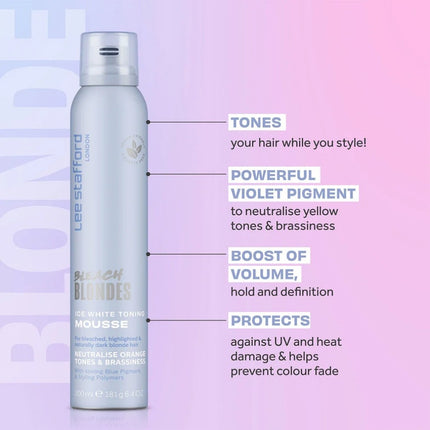 Lee Stafford Bleach Blondes Ice White Toning Mousse - 200ml