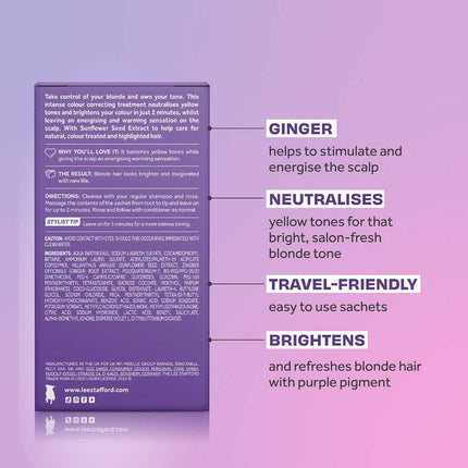 Lee Stafford Bleach Blondes Purple Toning Hot Shots - 4x 15ml