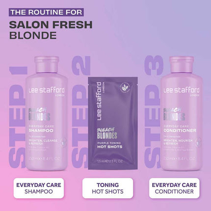 Lee Stafford Bleach Blondes Purple Toning Hot Shots - 4x 15ml