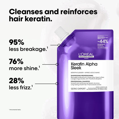 L'Oréal Professionnel Keratin Alpha Sleek Shampoo Refill - 1000ml